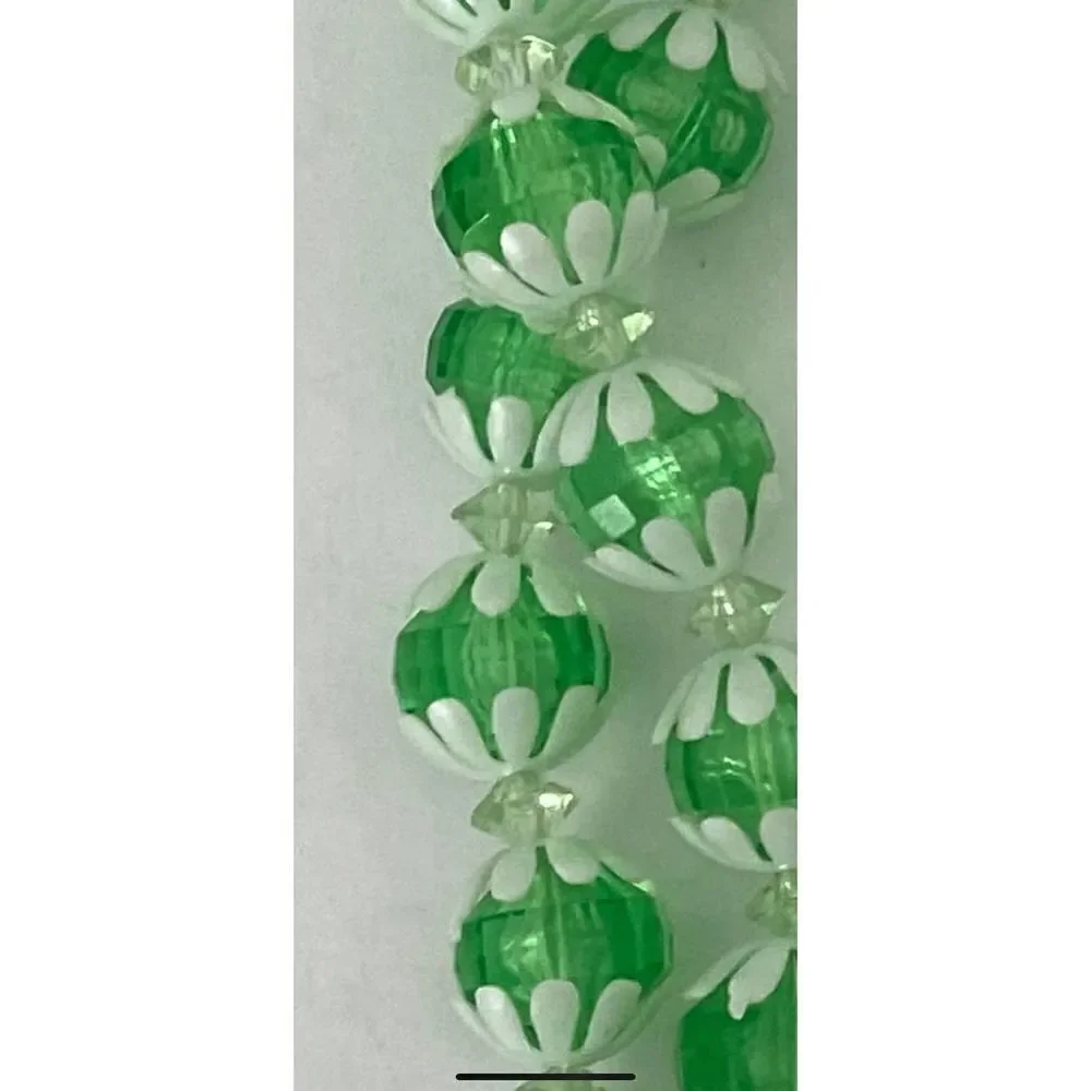 Vintage 40s 50s Wedding Veil & Headpiece & Beads West Germany Seafoam Green